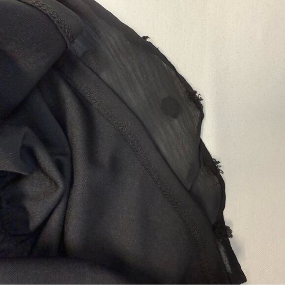 SO Peplum Blouse Juniors Size Large black V-neck rosettes - Picture 7 of 9